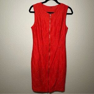 Tahari Red Lace Sheath Dress size 6